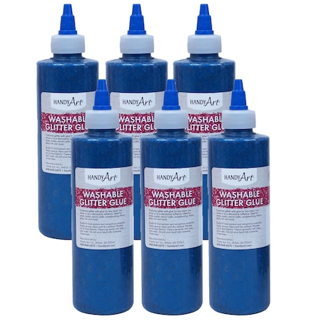 Handy Art Handy Art Washable Glitter Glue, 8 oz., Blue, PK6 146030